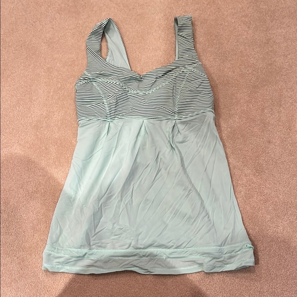 Lululemon Athletica Striped Mint Tank Top